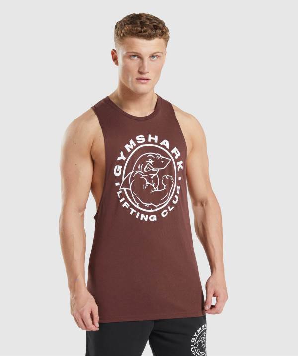 Panske Tielko Gymshark Legacy Drop Arm Ruzove Hnede | LP4783256